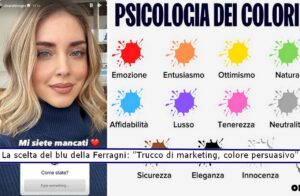 Chiara Ferragni e la scelta del pullover blu,Trucco di marketing, colore persuasivo